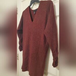 White House Black Market Burgundy Sweater Tunic. Size S
